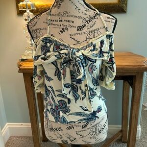 Free People fun print and style  off the shoulder tank
